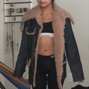 Jean and faux fur jacket